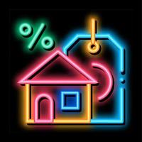 interest home purchase neon glow icon illustration vector