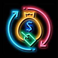 money bag repeat neon glow icon illustration vector