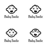 Cute Happy Baby Face Smile Logo Template vector