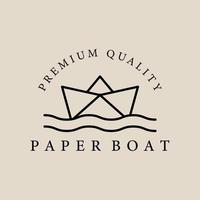 Paper boat art logo, icon and symbol, vector illustration design