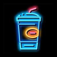 drink cup neon glow icon illustration vector