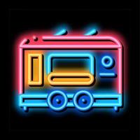 fast food trailer neon glow icon illustration vector