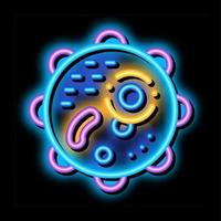 Microscopic Round Bacterium neon glow icon illustration vector