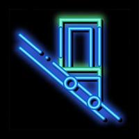 Public Transport Inclined Elevator neon glow icon illustration vector