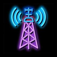 air navigation signal tower neon glow icon illustration vector