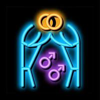 gay marriage neon glow icon illustration vector