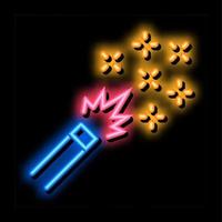 ilustración de icono de resplandor de neón ardiente de fuegos artificiales vector