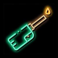 gaz lighter neon glow icon illustration vector