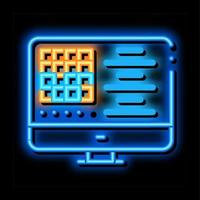 manufacturing computer automation control neon glow icon illustration vector