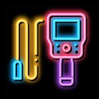 drain cleaning electronic device neon glow icon illustration vector