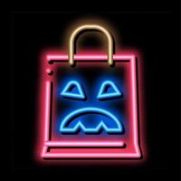 halloween bag neon glow icon illustration vector