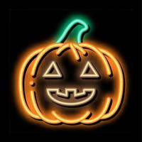 halloween pumpkin neon glow icon illustration vector