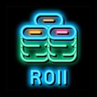 sushi roll dish neon glow icon illustration vector