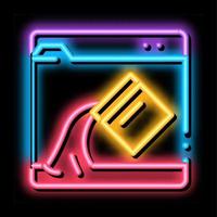web site page color drawing neon glow icon illustration vector