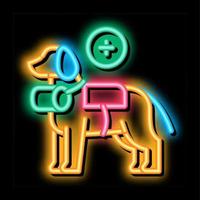 rescue dog neon glow icon illustration vector