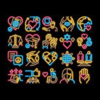 Tolerance And Equality neon glow icon illustration vector