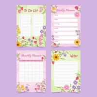 Spring Floral Journal Templates vector