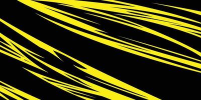 Abstract geometric sports background with black and yellow color. Racing line pattern graphic for extreme sport jersey team, vinyl wrap and decal. vector