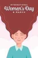 cartel vertical del día internacional de la mujer en diseño plano vector