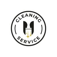 Creative Cleaning Service Business Concept Logo Design Template vector