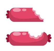 Sliced half of bologna for a sandwich. Icon for the app in a blue circle vector