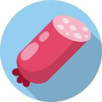 Sliced half of bologna for a sandwich. Icon for the app in a blue circle vector