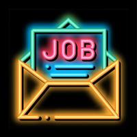 Job Message List Mail In Envelope neon glow icon illustration vector