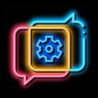 Gear In Quotation Frame Agile Element neon glow icon illustration vector