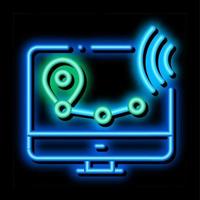 Wi-Fi Wireless Surveillance Voice Control neon glow icon illustration vector