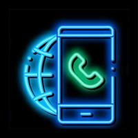 Voip Smartphone Internet Connection neon glow icon illustration vector