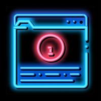 Information Folder neon glow icon illustration vector