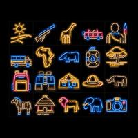 Safari Travel neon glow icon illustration vector