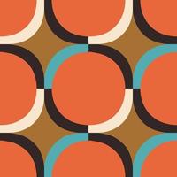 Abstract geometrical pattern in a retro style. Mid century modern texture. Bold and groovy seamless background. vector