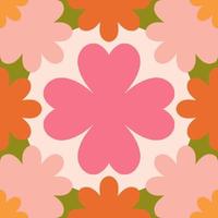 Abstract floral tile pattern. Vector seamless texture with colorful floral composition. Beautiful floral background.