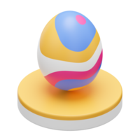 ilustração 3d de páscoa de pódio de ovo png
