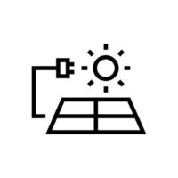 solar energy panel eight cells icon vector with plug isolated illustration