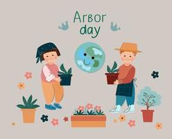 Arbor day cartoon vector