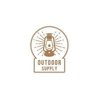 vintage shinning lantern gold logo design icon vector template on white background