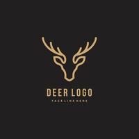 cabeza de ciervo vector diseño de logotipo animal salvaje con cuernos calidad elegante lujo, ilustraciones modernas y minimalistas en estilo de arte lineal de un arte de signos gráficos