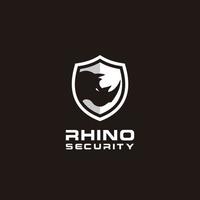 Rhino shield security save protection logo template vector icon illustration