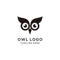 Owl eye face simple logo design icon vector