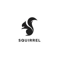 Squirrel silhouette logo design illustration vector