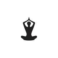 Yoga studio silhouette icon logo. Flat design isolated illustration vector