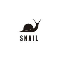 Snail icon, isolated black silhouette snail on white background. Snail Logo Design Vector illustration