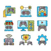 conjunto de iconos de aplicaciones de juegos vector