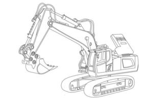 excavadora y pala vector