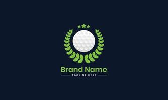 Golf Sport Royal Logo Design, Ball Stick and Crown Combination Template, vector Illustration