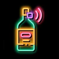 Beverage Bottle with Signal Sensor neon glow icon illustration vector