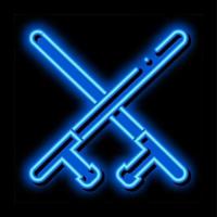 Crossed Police Batons neon glow icon illustration vector