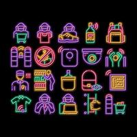 Shoplifting neon glow icon illustration vector